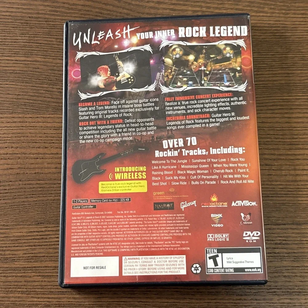Guitar Hero 3 Legends of‎ Rock (PlayStation 2, PS2 1A) w/Manual Test Good Cond